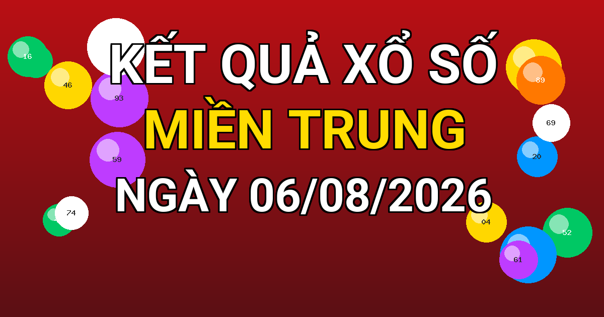 Kết quả xổ số Miền Trung ngày 06/08/2026