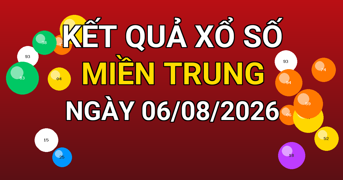 Kết quả xổ số Miền Trung ngày 06/08/2026