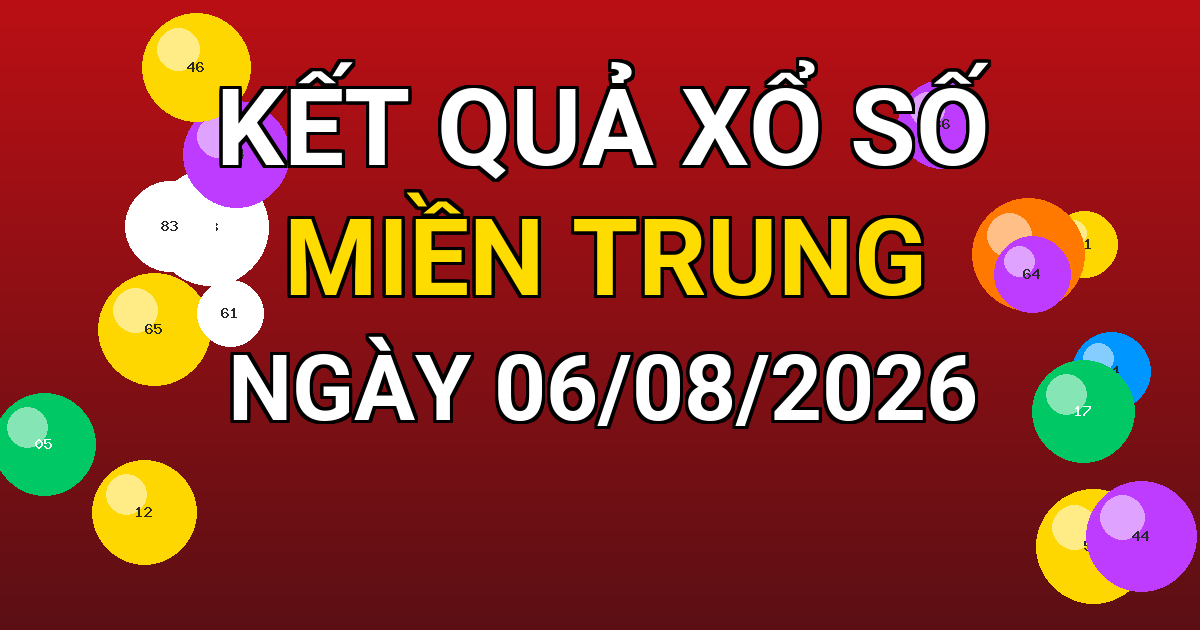 Kết quả xổ số Miền Trung ngày 06/08/2026
