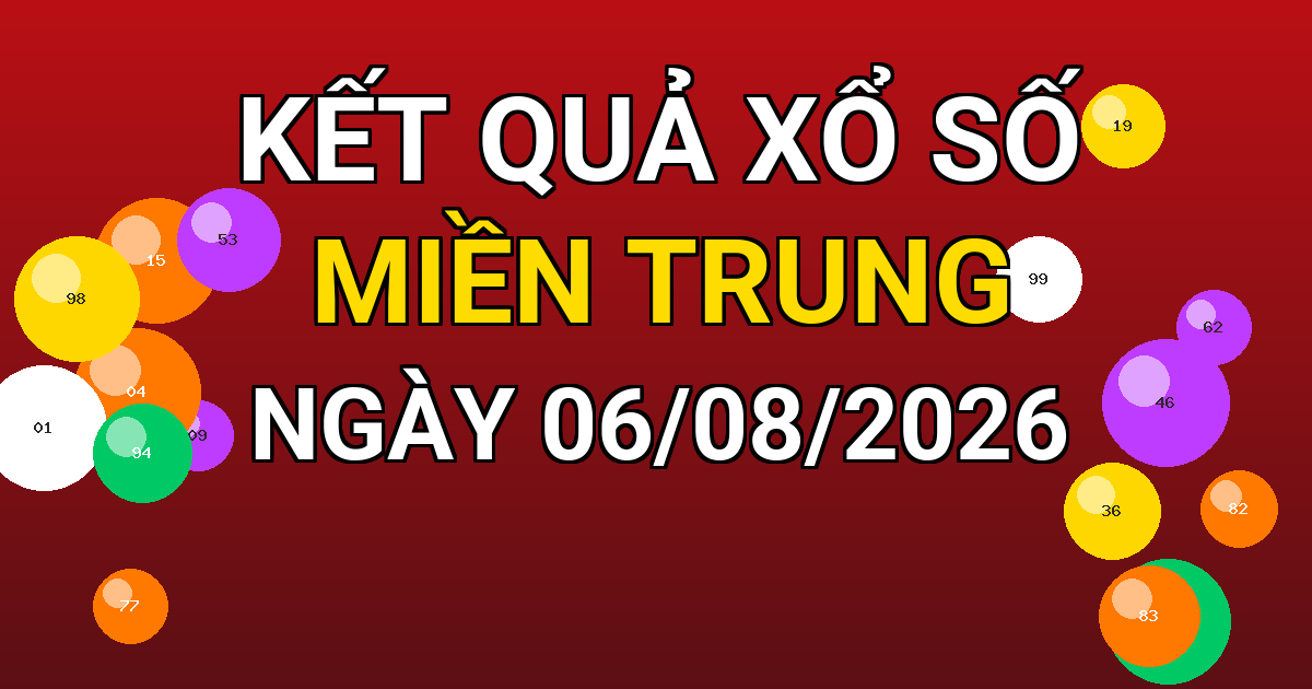Kết quả xổ số Miền Trung ngày 06/08/2026