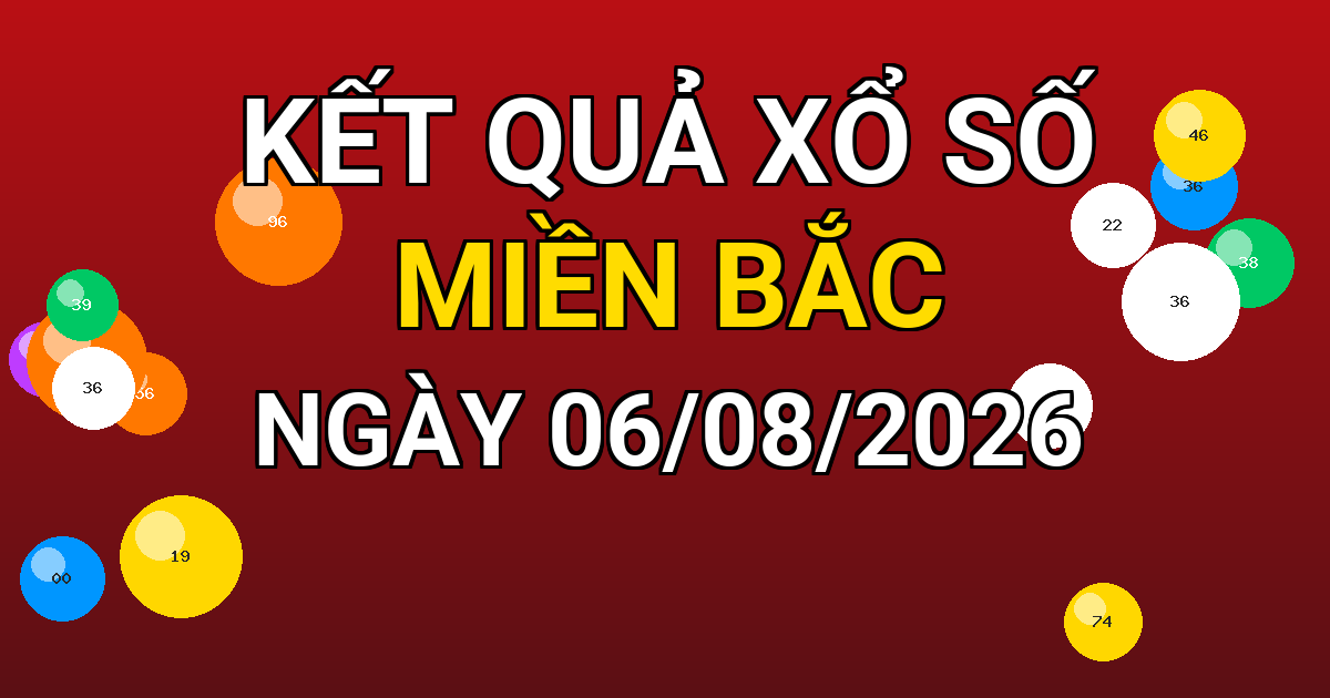 Kết quả xổ số Miền Bắc ngày 06/08/2026