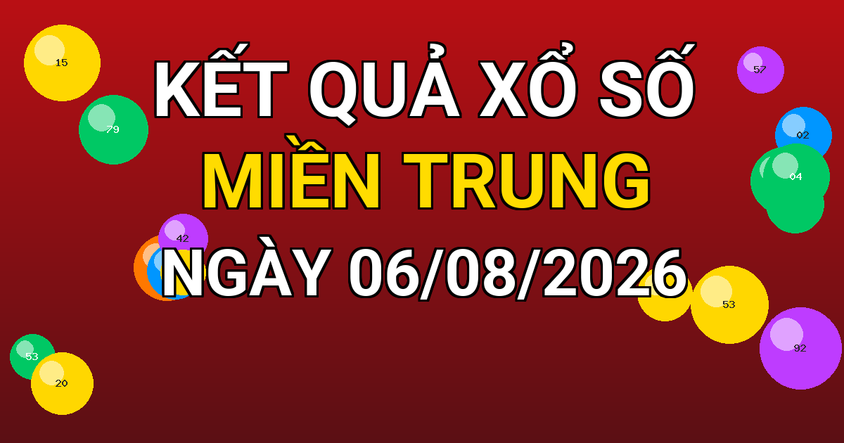 Kết quả xổ số Miền Trung ngày 06/08/2026