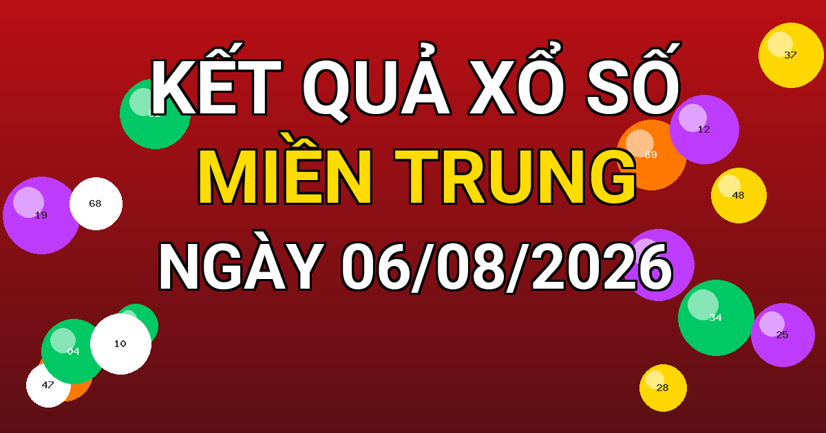 Kết quả xổ số Miền Trung ngày 06/08/2026