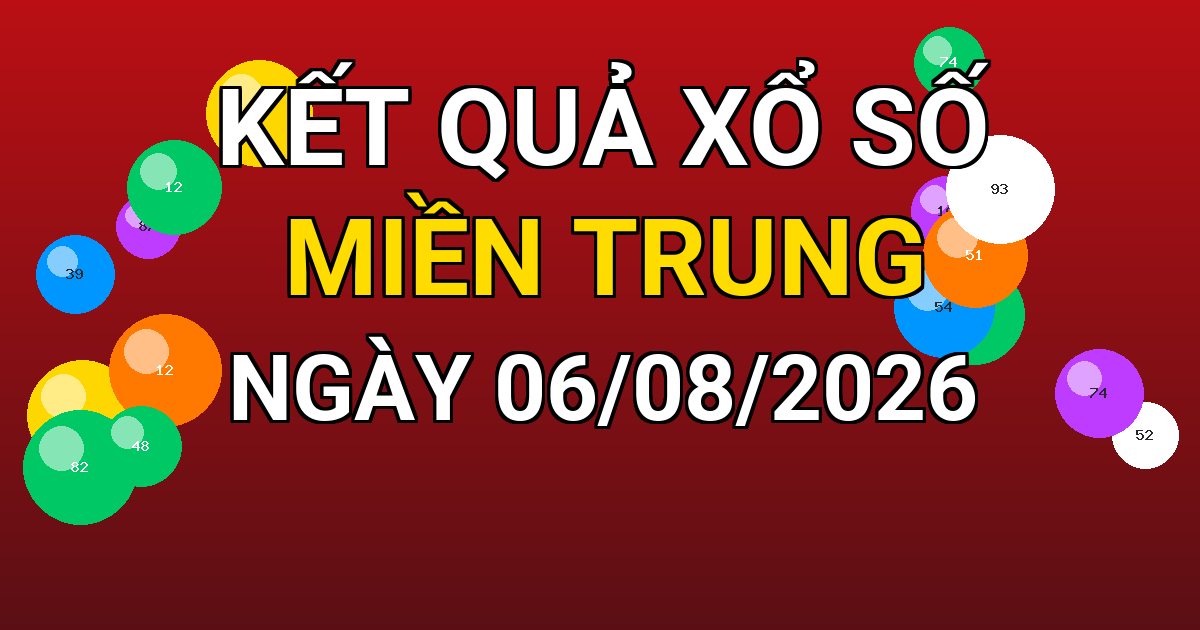 Kết quả xổ số Miền Trung ngày 06/08/2026