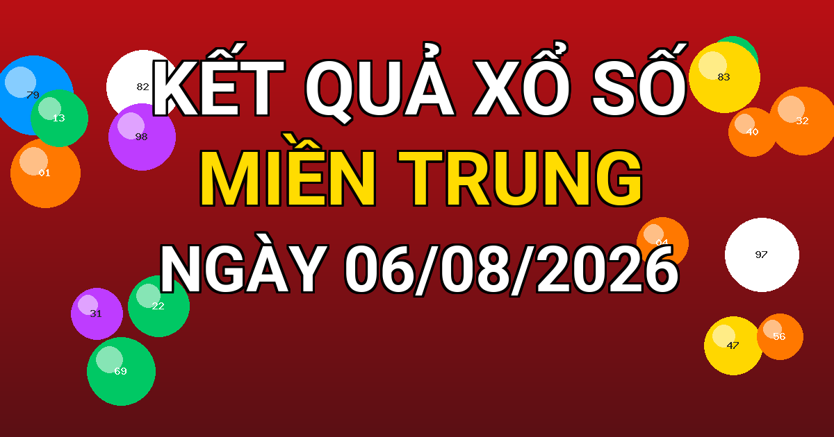 Kết quả xổ số Miền Trung ngày 06/08/2026