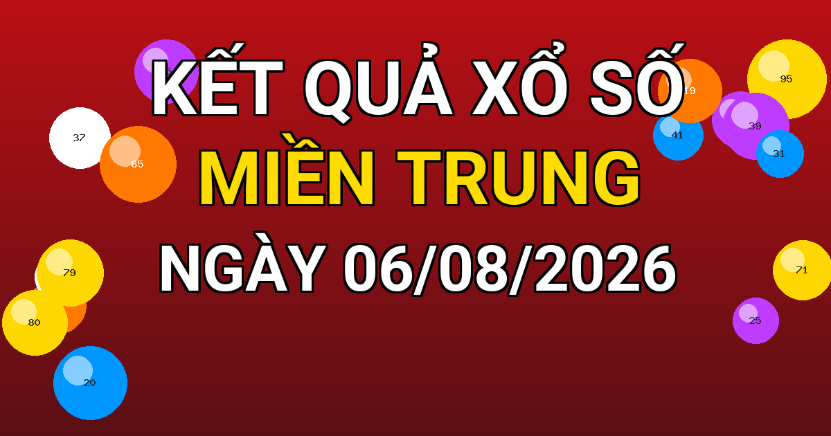 Kết quả xổ số Miền Trung ngày 06/08/2026