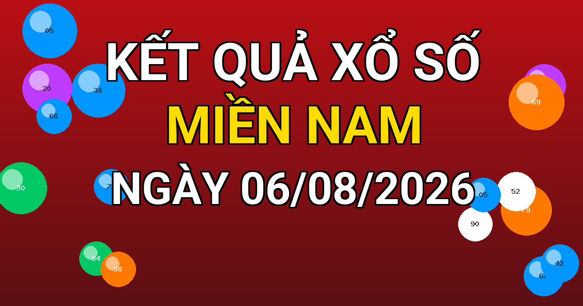 Kết quả xổ số Miền Nam ngày 06/08/2026