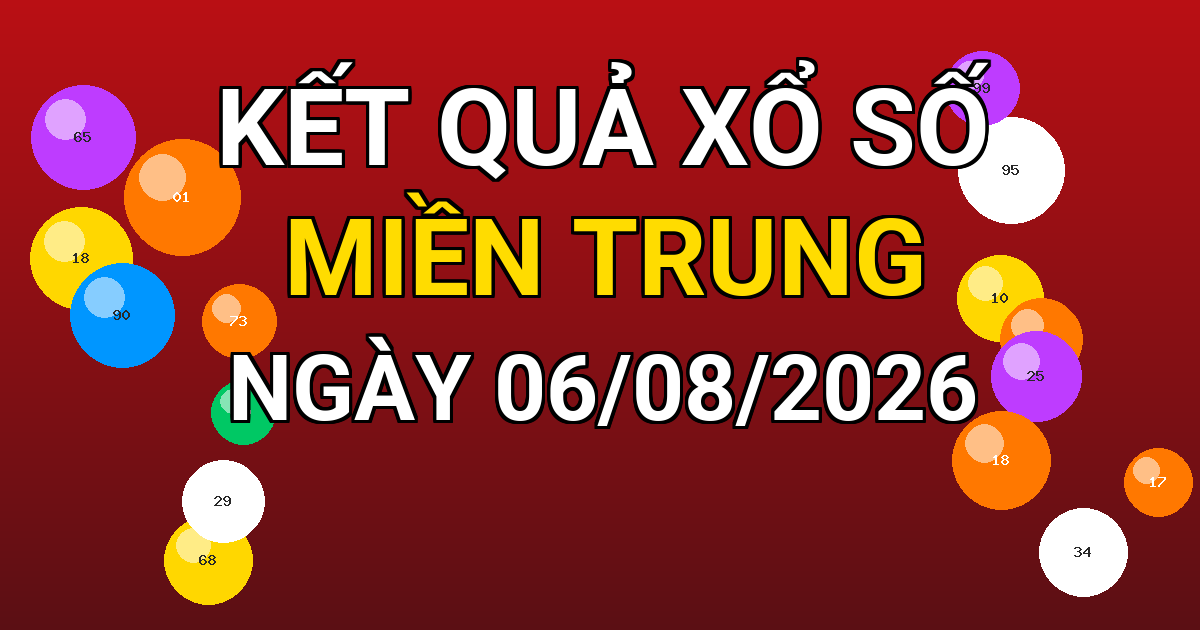 Kết quả xổ số Miền Trung ngày 06/08/2026