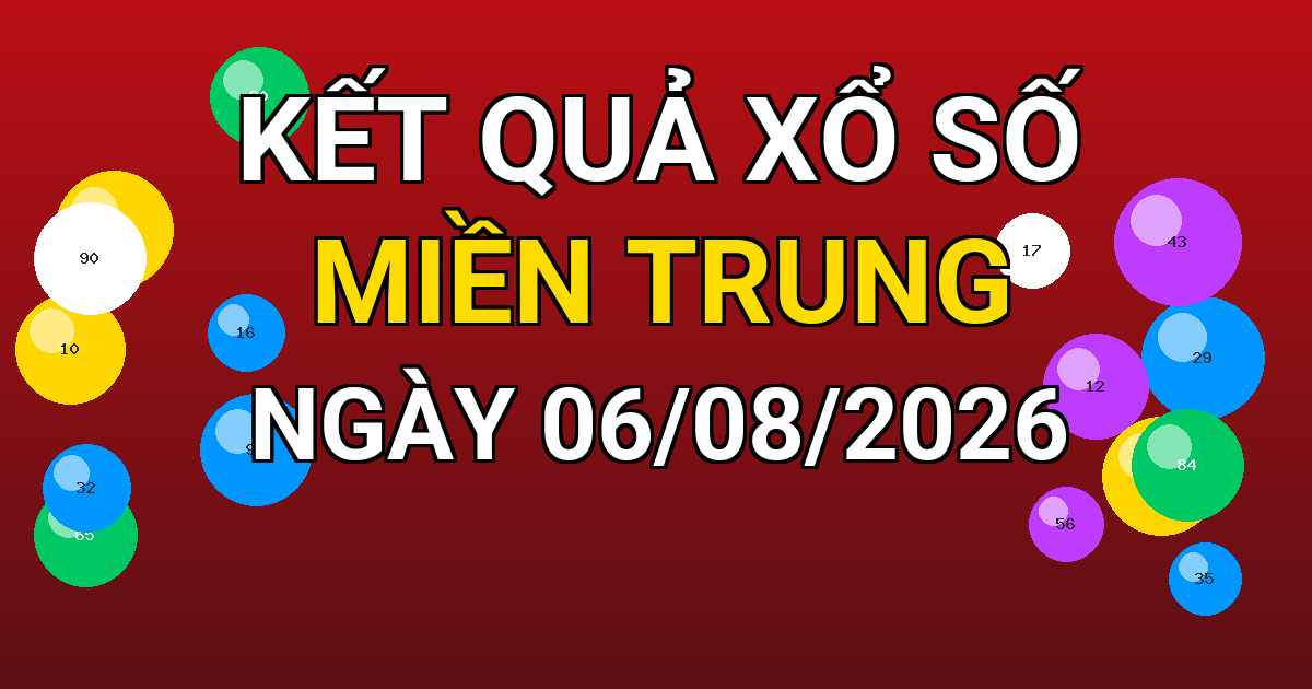 Kết quả xổ số Miền Trung ngày 06/08/2026