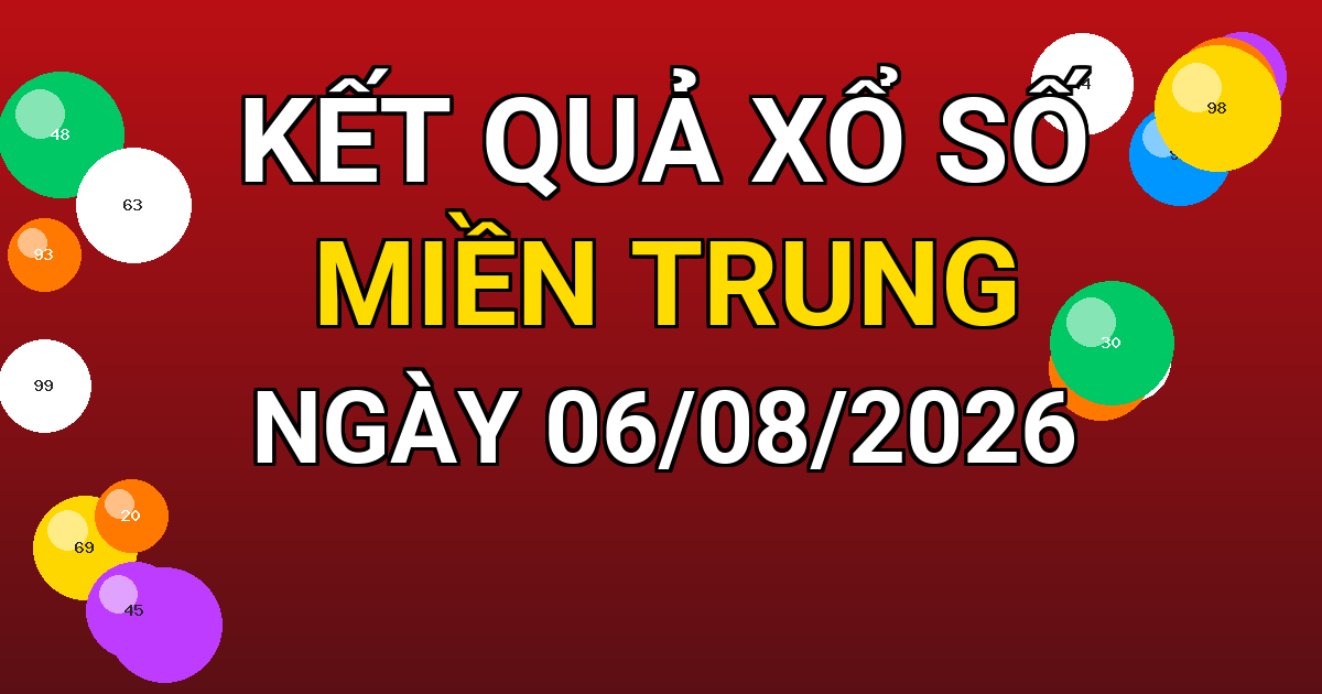 Kết quả xổ số Miền Trung ngày 06/08/2026