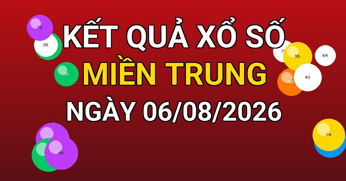 Kết quả xổ số Miền Trung ngày 06/08/2026