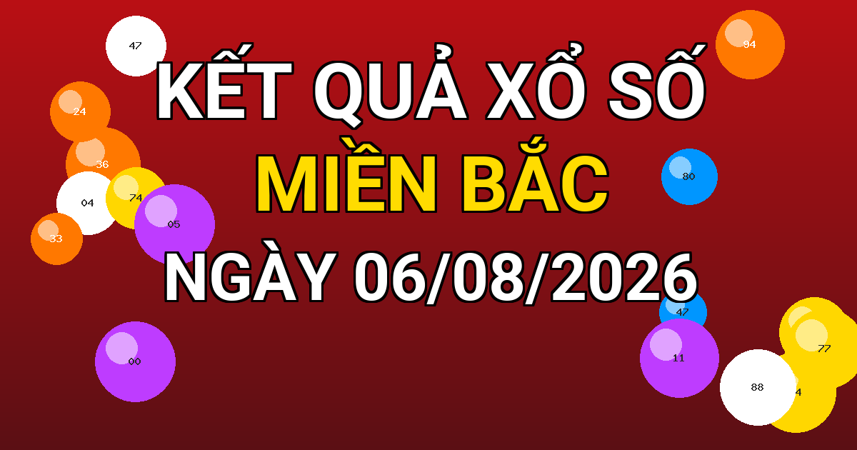 Kết quả xổ số Miền Bắc ngày 06/08/2026