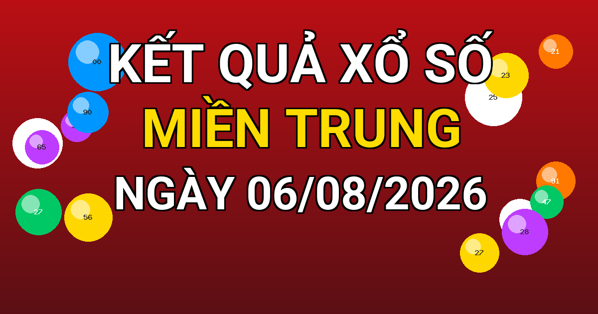 Kết quả xổ số Miền Trung ngày 06/08/2026