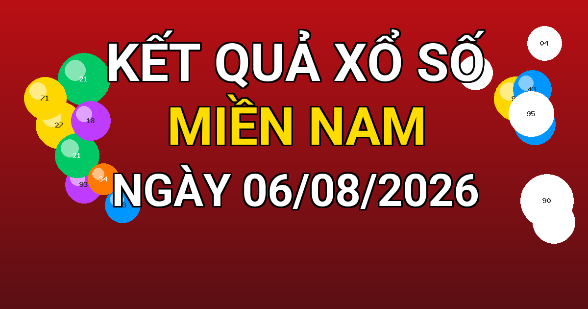 Kết quả xổ số Miền Nam ngày 06/08/2026