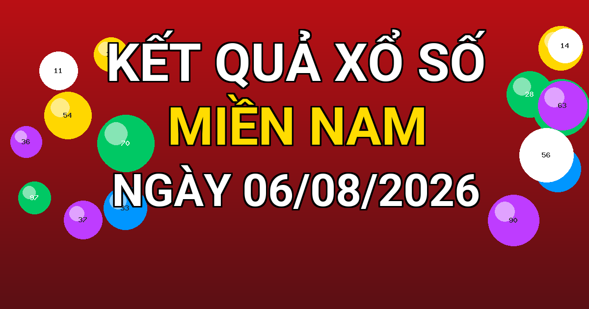 Kết quả xổ số Miền Nam ngày 06/08/2026