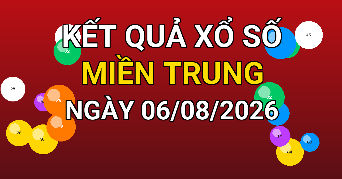 Kết quả xổ số Miền Trung ngày 06/08/2026