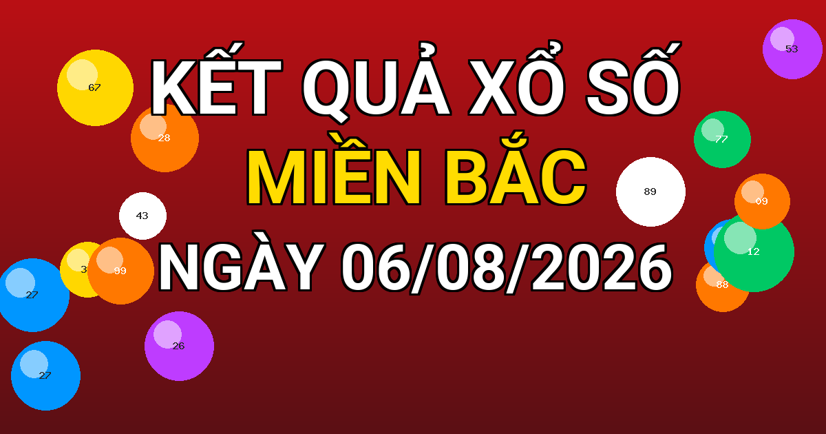 Kết quả xổ số Miền Bắc ngày 06/08/2026