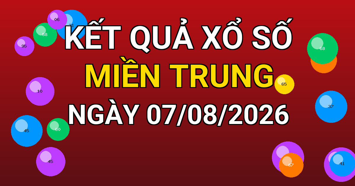 Kết quả xổ số Miền Trung ngày 07/08/2026