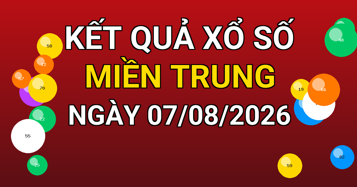 Kết quả xổ số Miền Trung ngày 07/08/2026