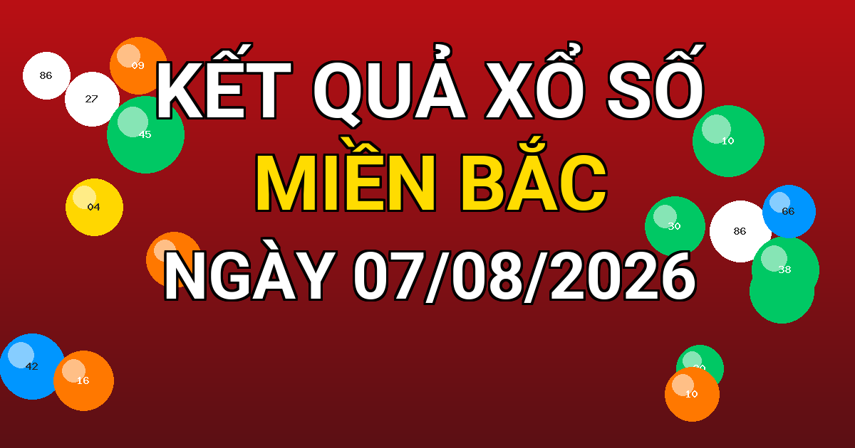 Kết quả xổ số Miền Bắc ngày 07/08/2026