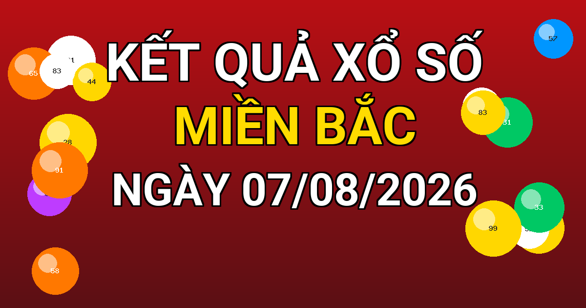 Kết quả xổ số Miền Bắc ngày 07/08/2026