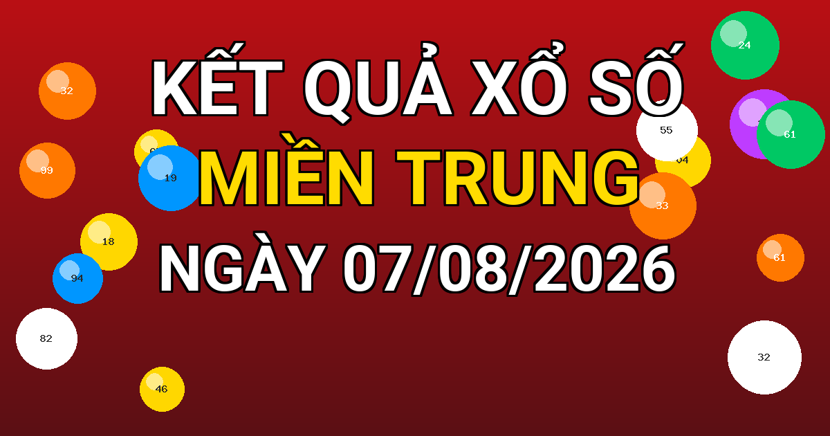 Kết quả xổ số Miền Trung ngày 07/08/2026