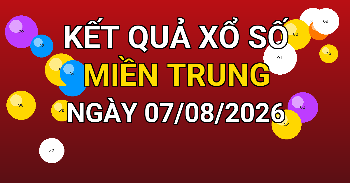 Kết quả xổ số Miền Trung ngày 07/08/2026