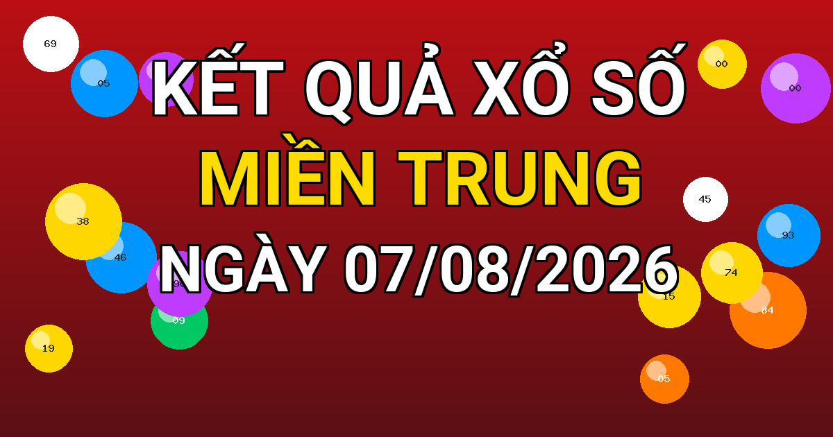 Kết quả xổ số Miền Trung ngày 07/08/2026