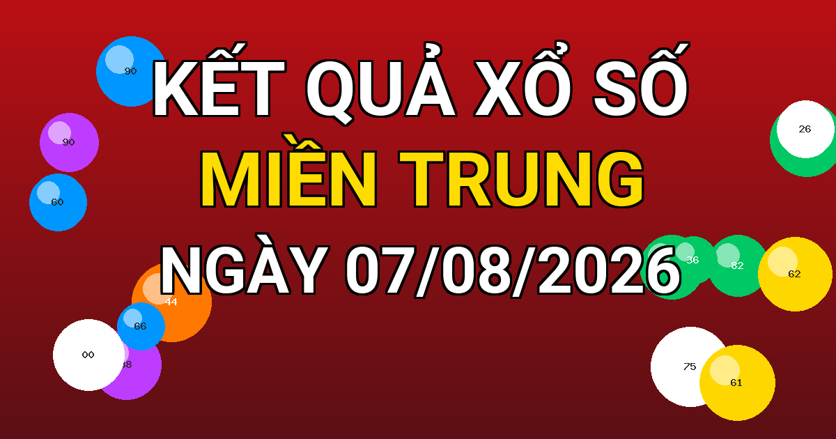 Kết quả xổ số Miền Trung ngày 07/08/2026