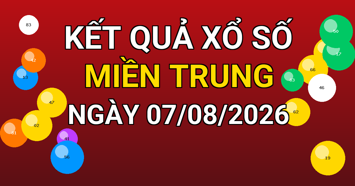 Kết quả xổ số Miền Trung ngày 07/08/2026