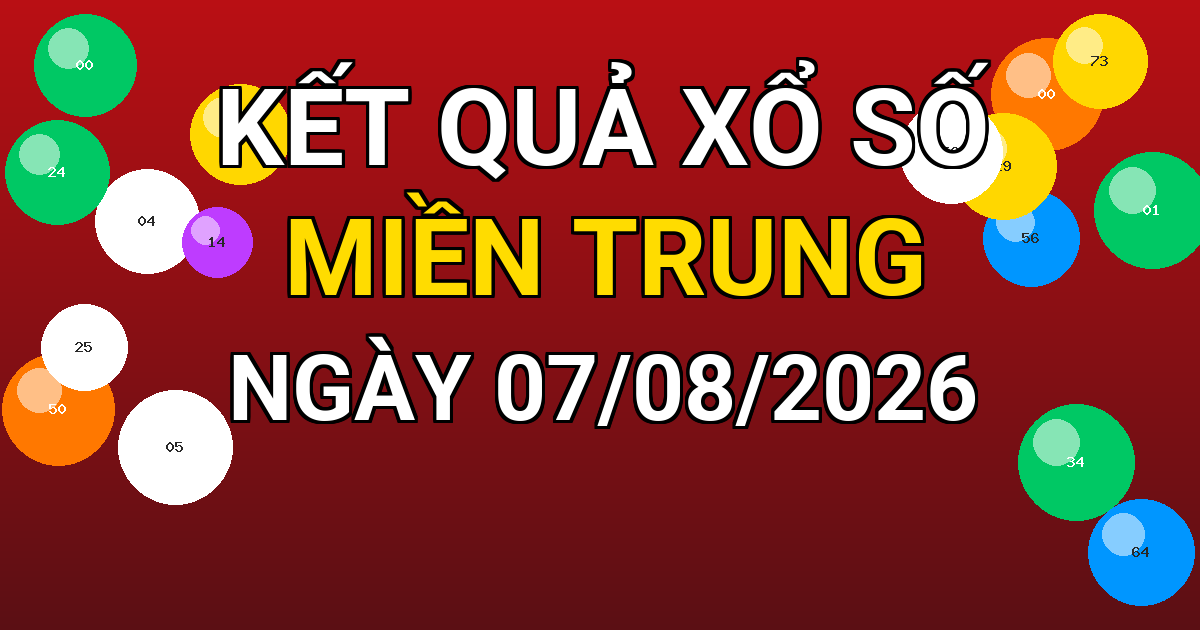 Kết quả xổ số Miền Trung ngày 07/08/2026
