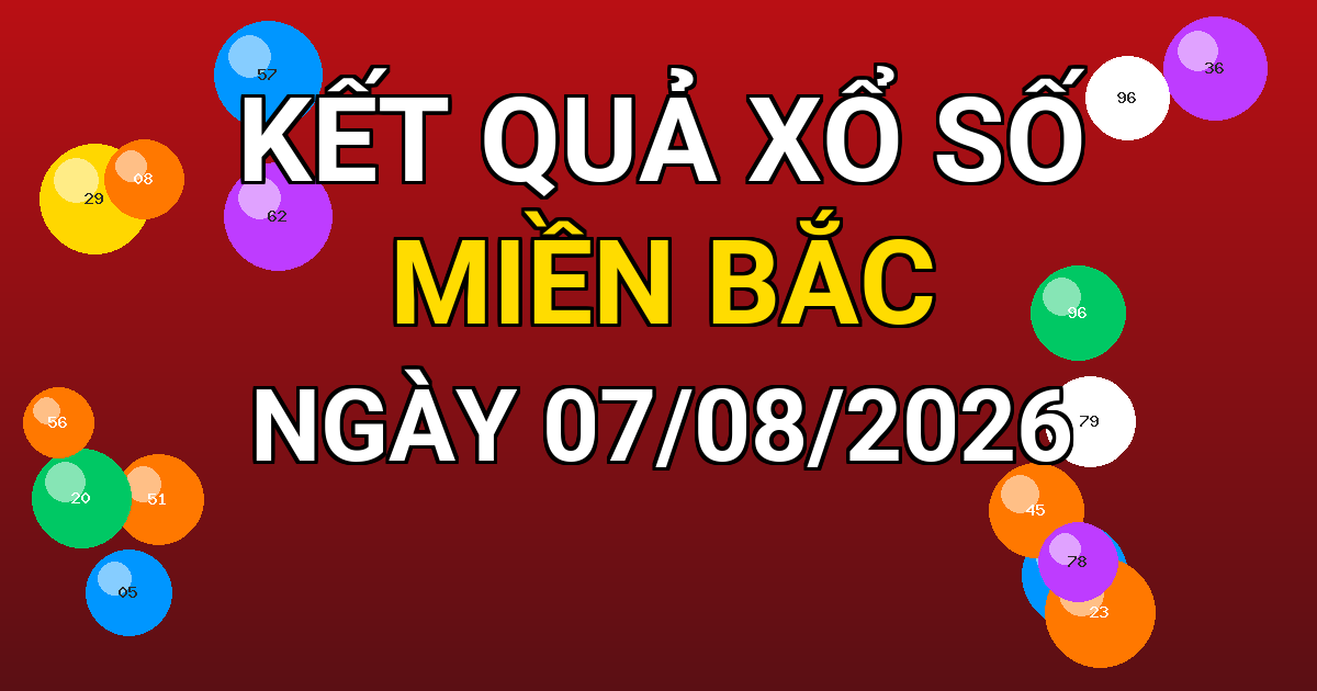 Kết quả xổ số Miền Bắc ngày 07/08/2026