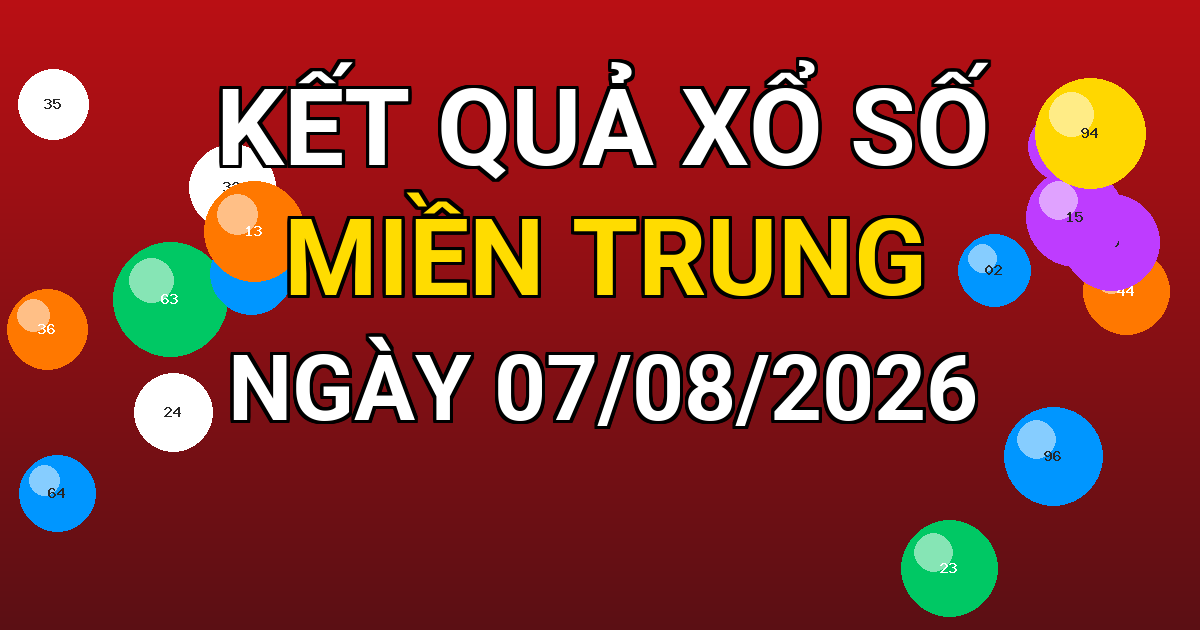 Kết quả xổ số Miền Trung ngày 07/08/2026
