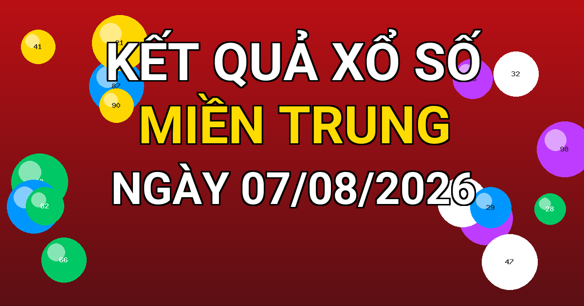 Kết quả xổ số Miền Trung ngày 07/08/2026