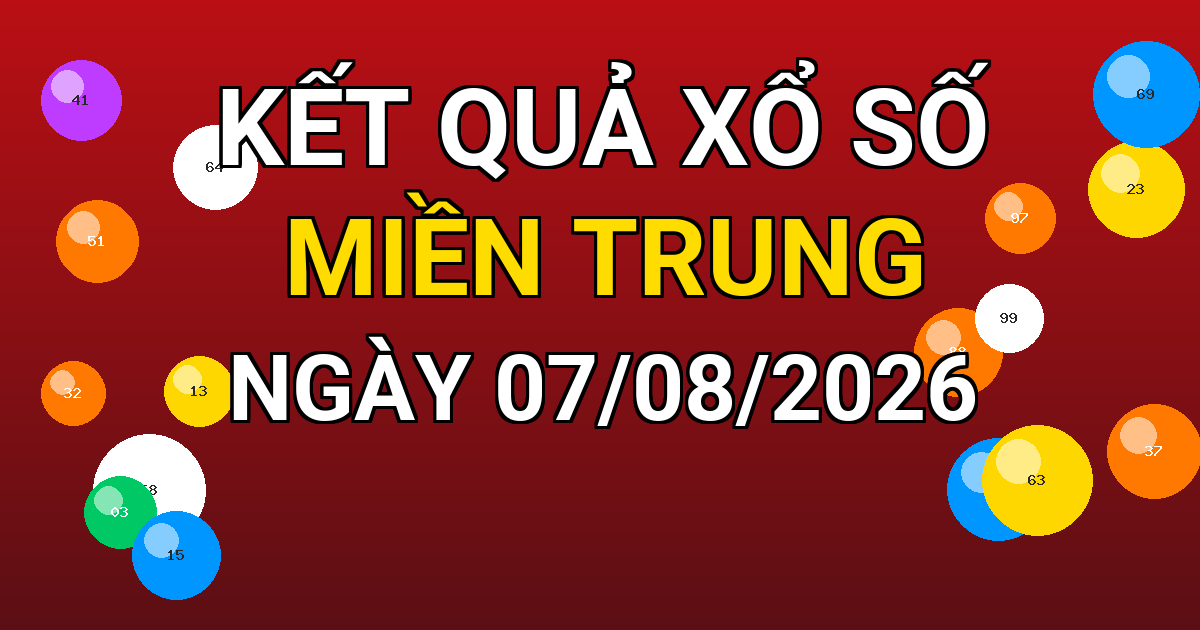 Kết quả xổ số Miền Trung ngày 07/08/2026