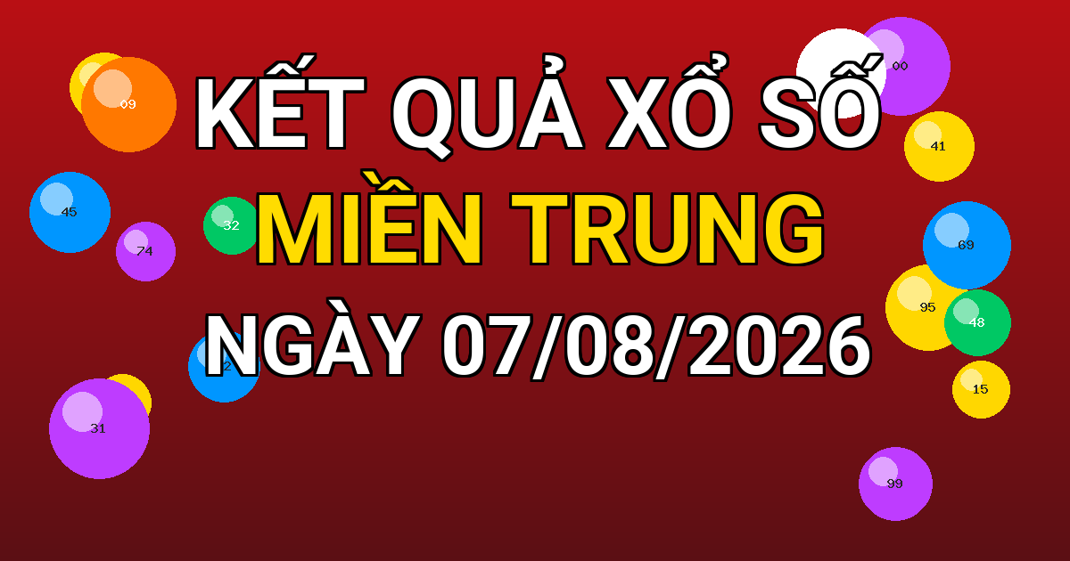 Kết quả xổ số Miền Trung ngày 07/08/2026