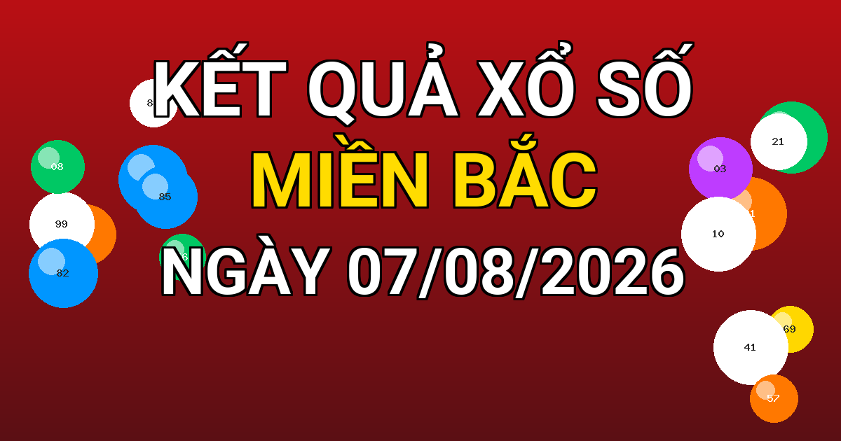 Kết quả xổ số Miền Bắc ngày 07/08/2026