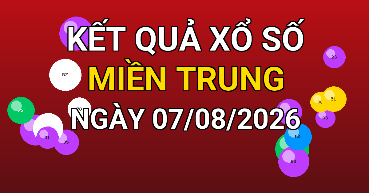 Kết quả xổ số Miền Trung ngày 07/08/2026