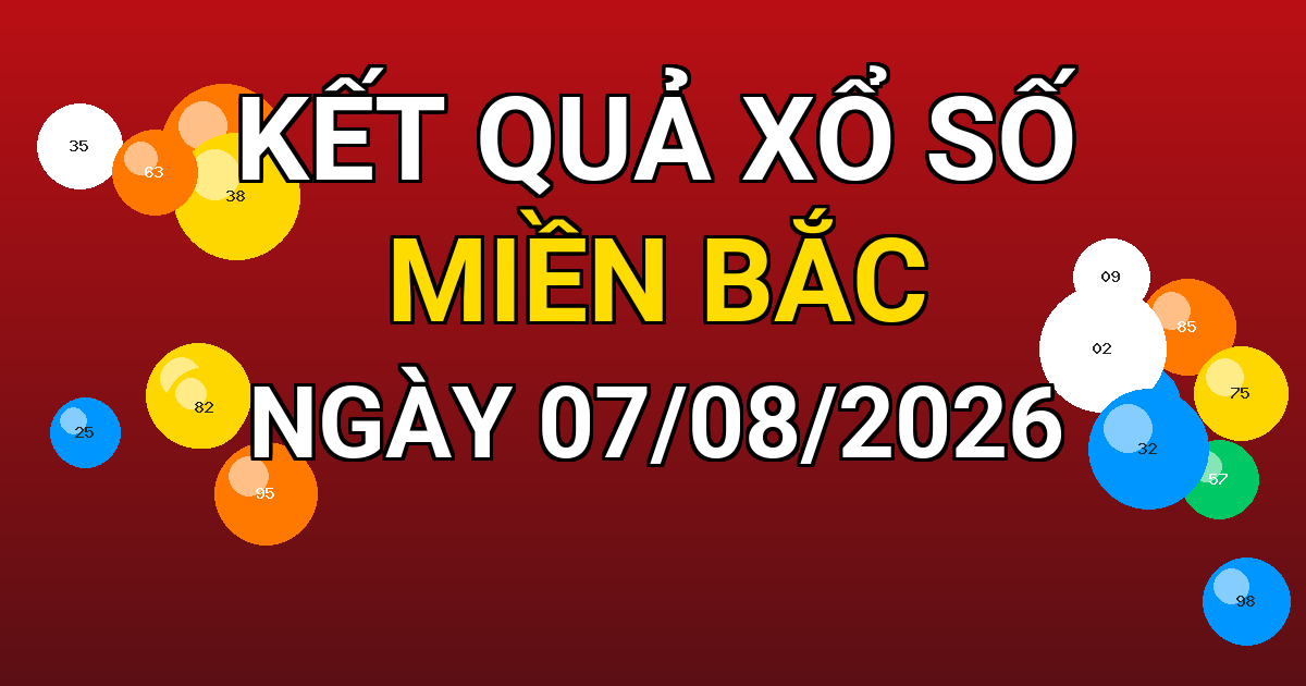 Kết quả xổ số Miền Bắc ngày 07/08/2026