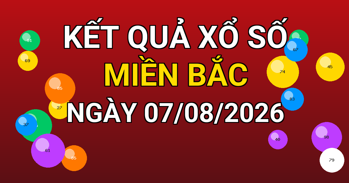 Kết quả xổ số Miền Bắc ngày 07/08/2026