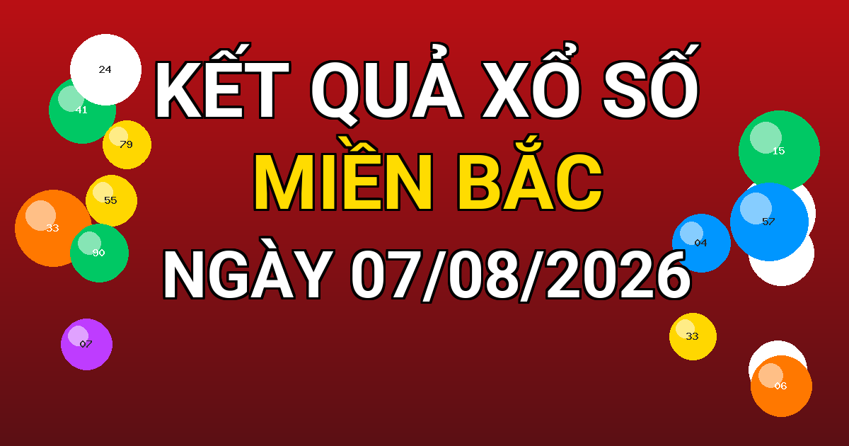 Kết quả xổ số Miền Bắc ngày 07/08/2026