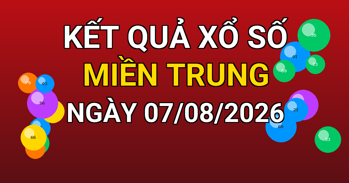 Kết quả xổ số Miền Trung ngày 07/08/2026