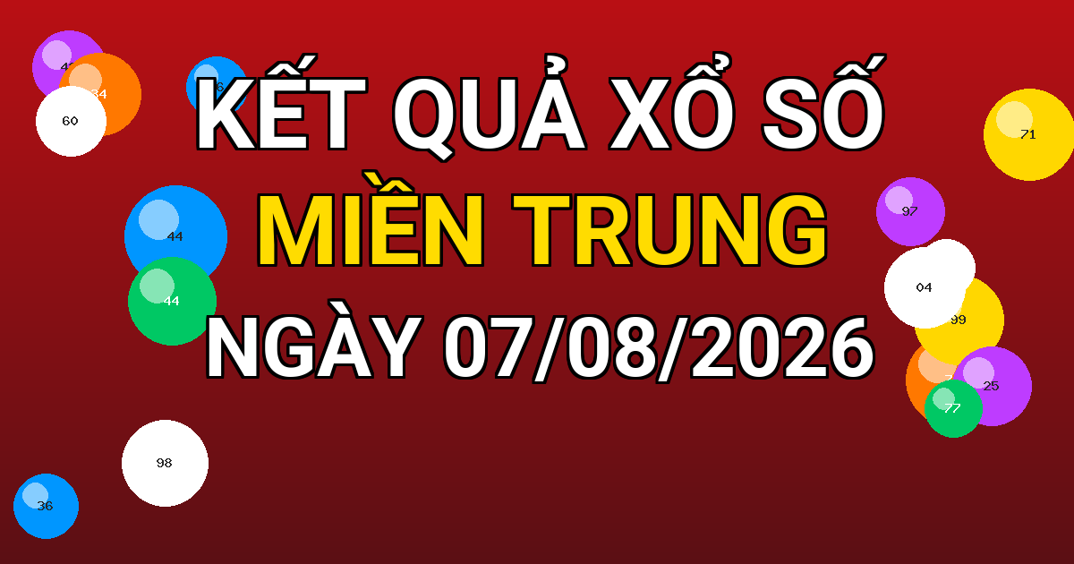 Kết quả xổ số Miền Trung ngày 07/08/2026