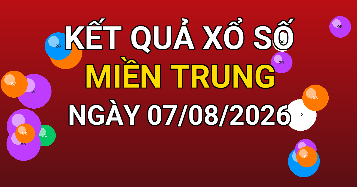 Kết quả xổ số Miền Trung ngày 07/08/2026
