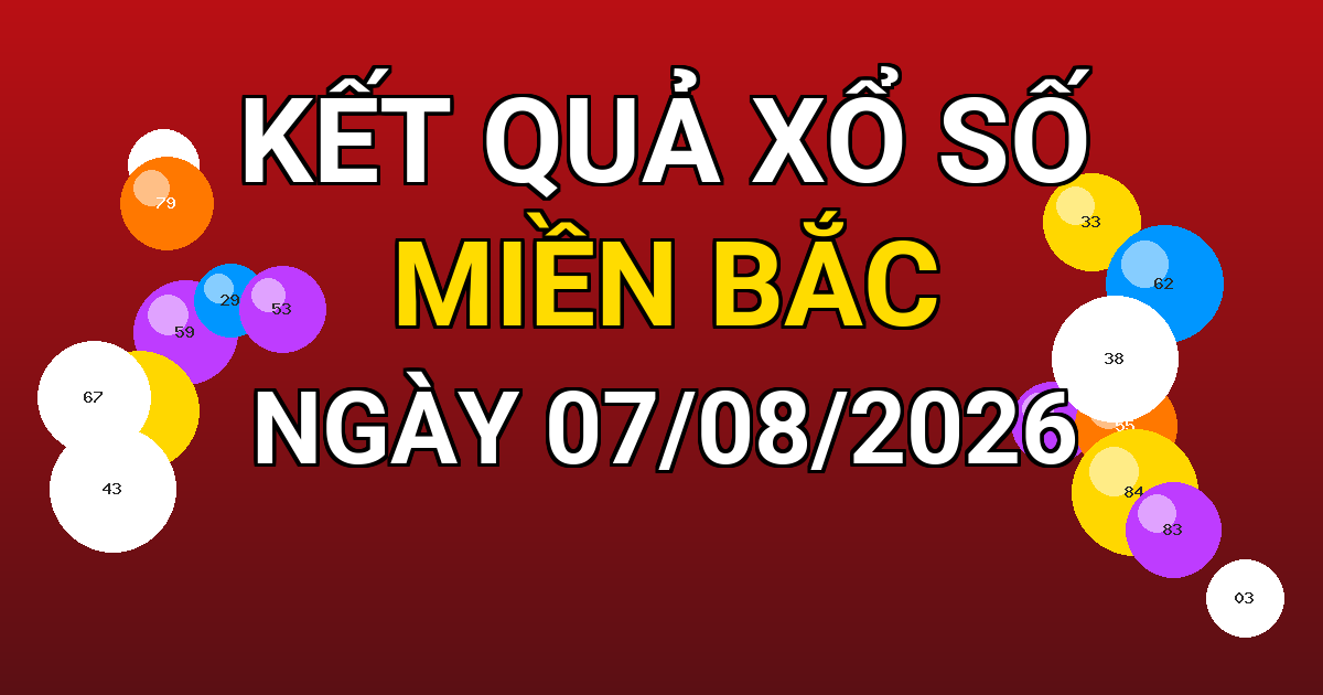 Kết quả xổ số Miền Bắc ngày 07/08/2026