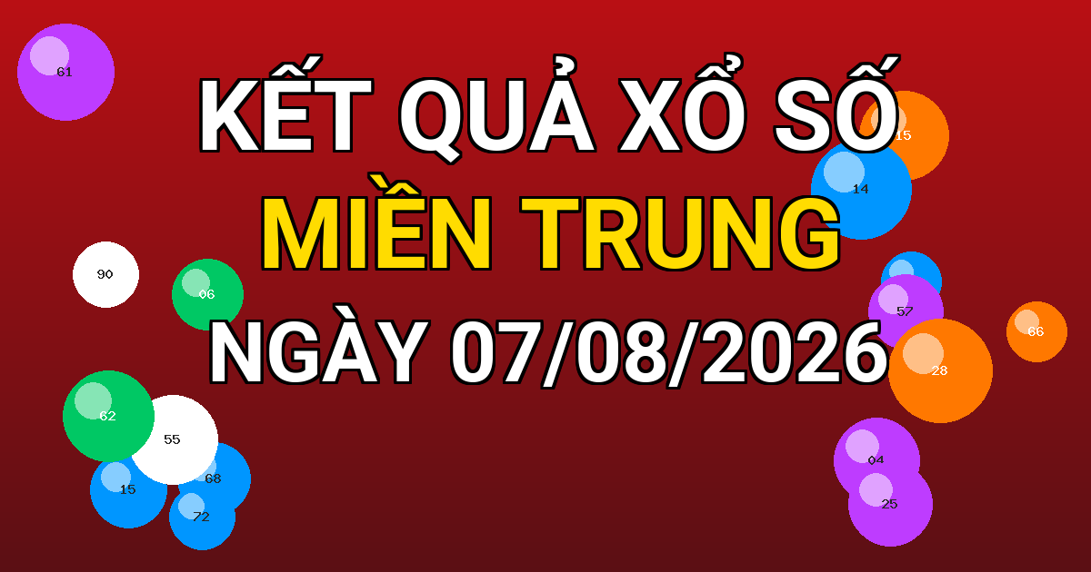 Kết quả xổ số Miền Trung ngày 07/08/2026