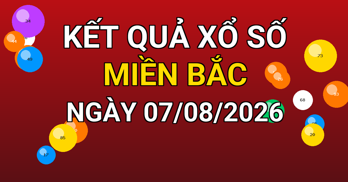Kết quả xổ số Miền Bắc ngày 07/08/2026