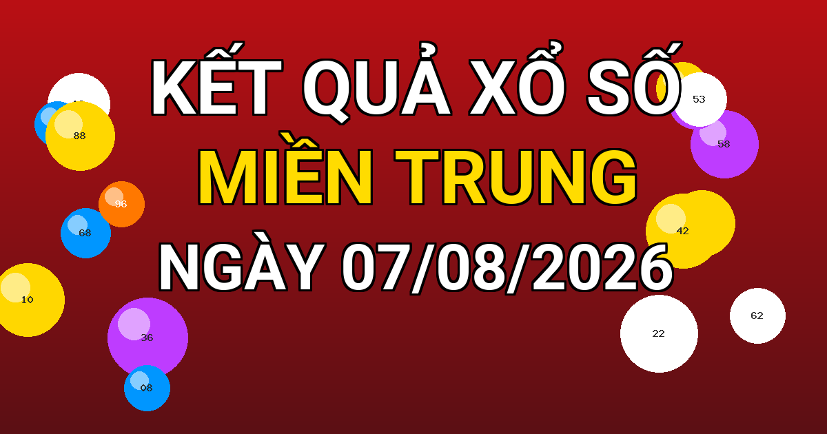 Kết quả xổ số Miền Trung ngày 07/08/2026