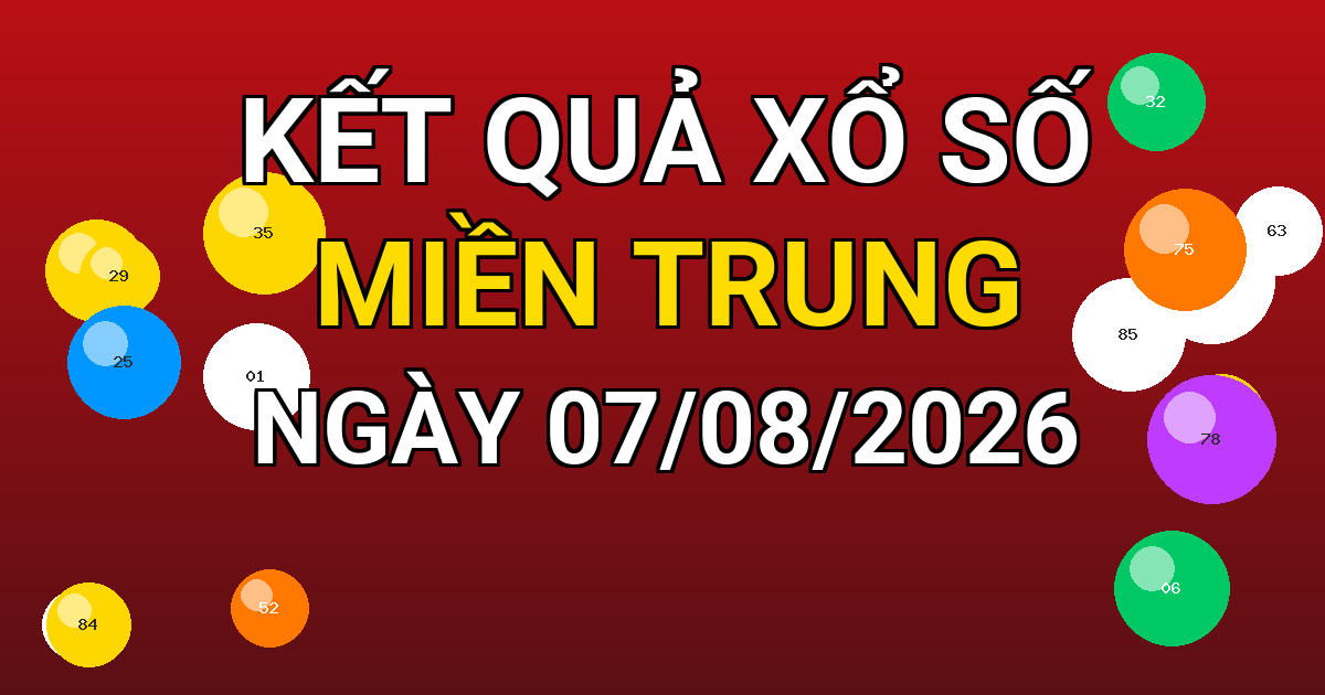 Kết quả xổ số Miền Trung ngày 07/08/2026