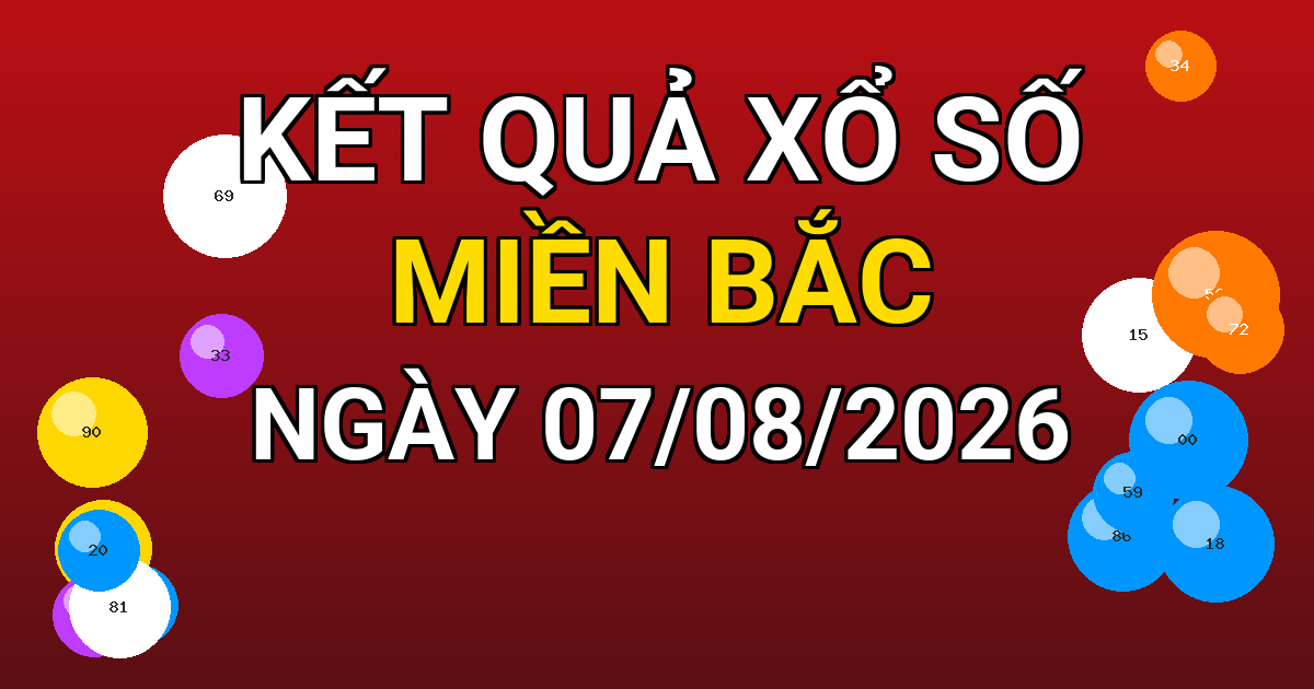 Kết quả xổ số Miền Bắc ngày 07/08/2026